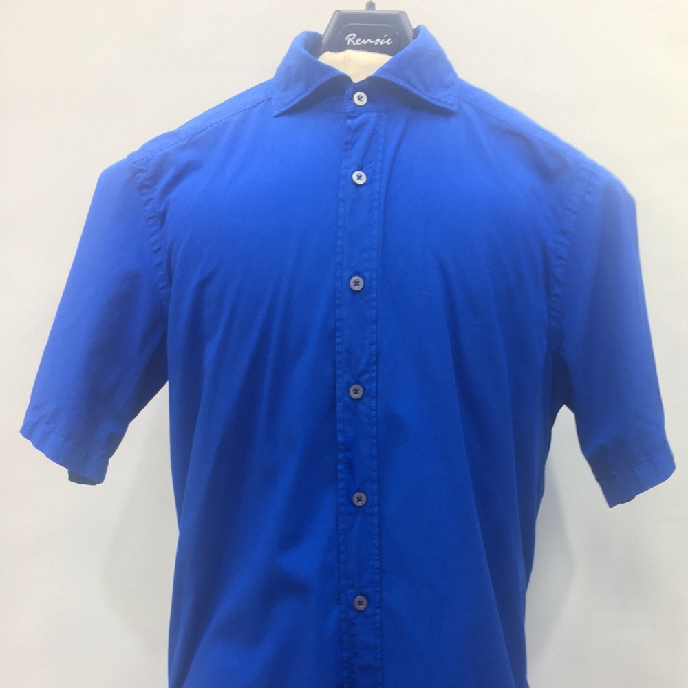 Canali Men’s Shirt Blue L Size Made in ITALY